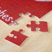 クリスマスサンタおよびトナカイのレトロのヴィンテージのパズル ジグソーパズル (側面)