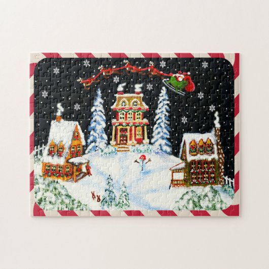 クリスマスサンタおよびトナカイは困惑します"Ho、Ho、Ho " ジグソーパズル (横)