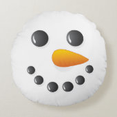 クリスマスサンタおよび雪だるまの倍は味方しました ラウンドクッション (正面)