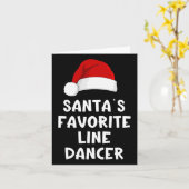 クリスマスサンタお気に入りののラインダンおもしろいシ カード (黄色い花)