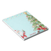 クリスマスサンタお洒落とツリーw名前ギフト ノートパッド (アングル)