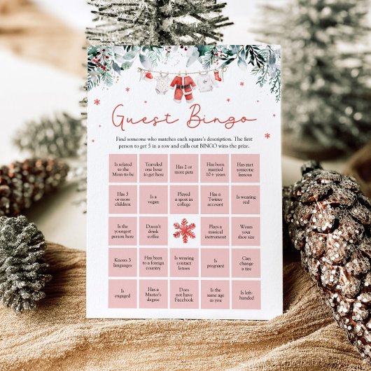 クリスマスサンタがゲストビンゴベビーシャワーを見つける 招待状