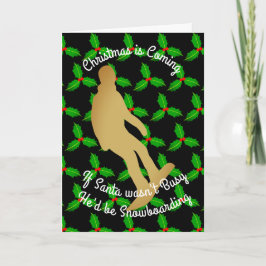 クリスマスサンタがスノーボードになる シーズンカード
