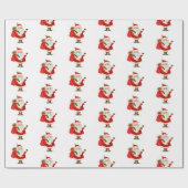 クリスマスサンタがマスク眼鏡を着用 ラッピングペーパー (フラット)