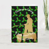 クリスマスサンタが魚釣り シーズンカード (正面)