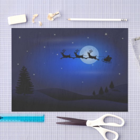 クリスマスサンタそりのナイトデコページ 薄葉紙 (クラフト)