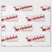クリスマスサンタそりのパターン ラッピングペーパー (フラット)