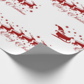 クリスマスサンタそりのパターン ラッピングペーパー (角)