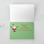 クリスマスサンタそりカクテルおもしろいドリンクを折り畳み カード (内部)