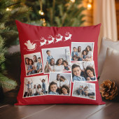 クリスマスサンタそり赤いコラージュ クッション