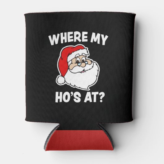 クリスマスサンタで私のホおもしろいーが涼しい場所 缶クーラー (正面)