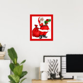 クリスマスサンタとギフト ポスター (ホームオフィス)