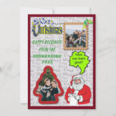 クリスマスサンタとツリーの写真の追加 シーズンカード (正面)