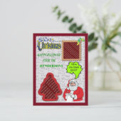 クリスマスサンタとツリーの写真の追加 シーズンポストカード (スタンド正面)