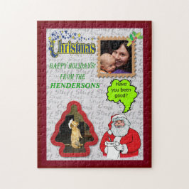 クリスマスサンタとツリーの写真の追加 ジグソーパズル