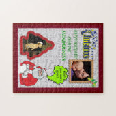 クリスマスサンタとツリーの写真の追加 ジグソーパズル (横)