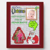 クリスマスサンタとツリーの写真の追加 フォトプラーク (正面)