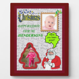 クリスマスサンタとツリーの写真の追加 フォトプラーク