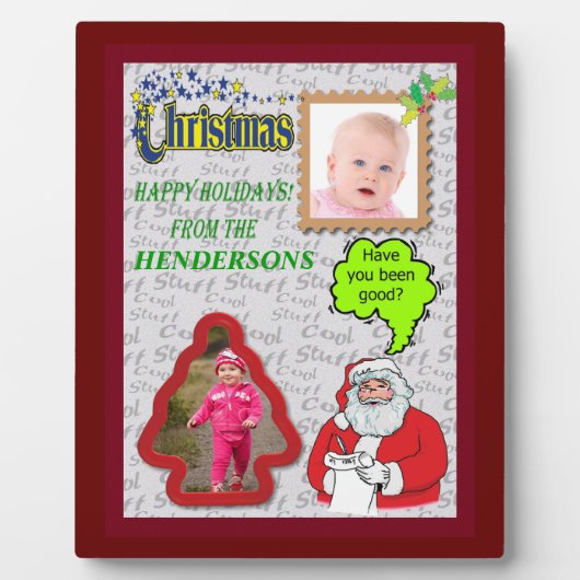 クリスマスサンタとツリーの写真の追加 フォトプラーク (正面)