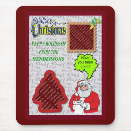 クリスマスサンタとツリーの写真の追加 マウスパッド