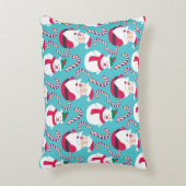 クリスマスサンタとテディベアとキャンディケーン アクセントクッション (正面(垂直))