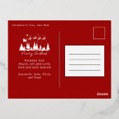 クリスマスサンタとトナカイそり 箔シーズンポストカード (裏面)