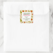 クリスマスサンタとトナカイのシール スクエアシール (バッグ)