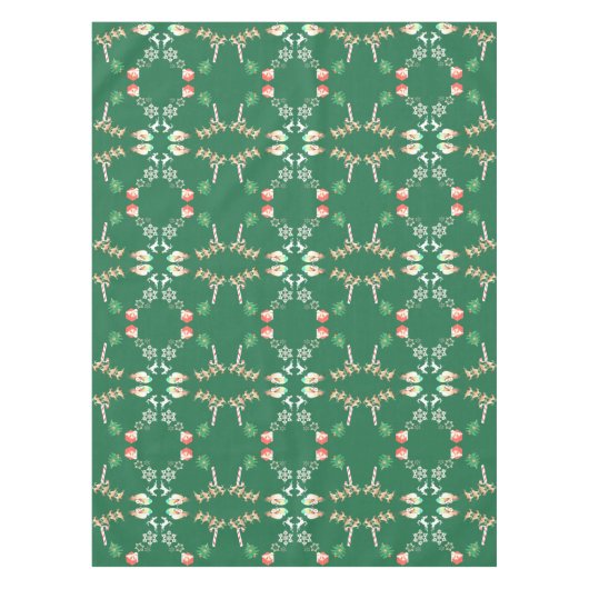 クリスマスサンタとトナカイのテーブルクロス テーブルクロス (正面)