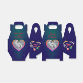 クリスマスサンタとトナカイのフォトフレームの好意ボックス フェイバーボックス (折り畳みなし)