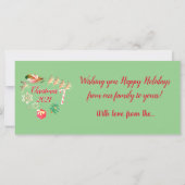 クリスマスサンタとトナカイ2枚の写真グリーティング (裏面)