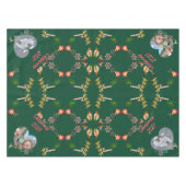 クリスマスサンタとトナカイ2枚の写真スカーフ テーブルクロス (正面(横))