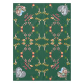 クリスマスサンタとトナカイ2枚の写真スカーフ テーブルクロス (正面)