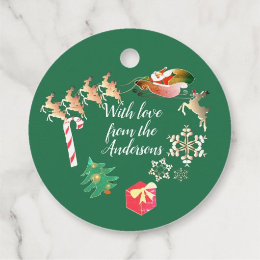 クリスマスサンタとトナカイ フェイバータグ (裏面)