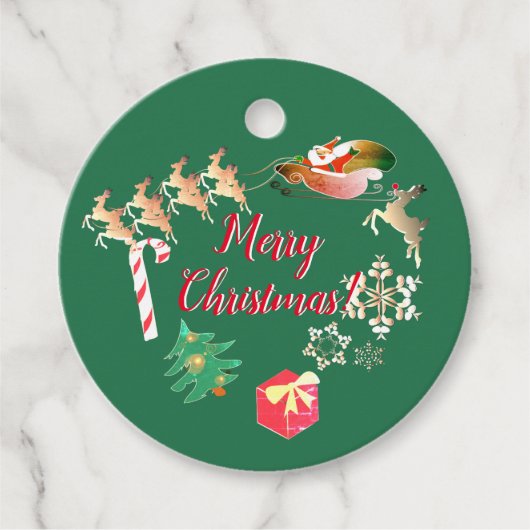 クリスマスサンタとトナカイ フェイバータグ (正面)