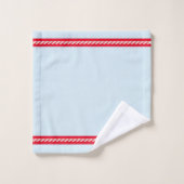 クリスマスサンタとトナカイ、ブルーホワイトとレッド バスタオルセット (ウォッシュタオル)