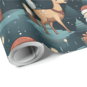 クリスマスサンタとトナカイ ラッピングペーパー (ロールコーナー)