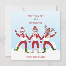 クリスマスサンタとフレンズホリデーカード