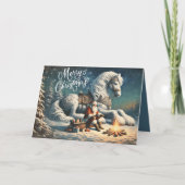 クリスマスサンタとホワイトホース魔法 シーズンカード (正面)