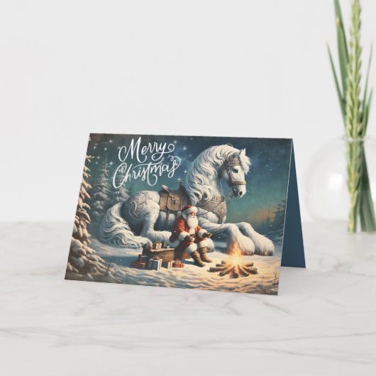 クリスマスサンタとホワイトホース魔法 シーズンカード (正面)
