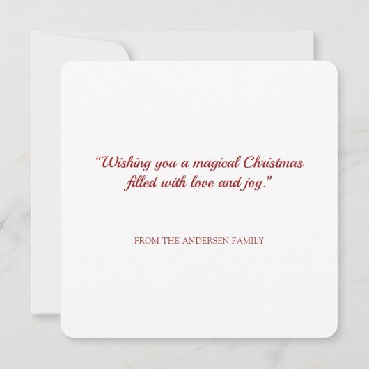 クリスマスサンタとホワイトホース魔法 シーズンカード (裏面)