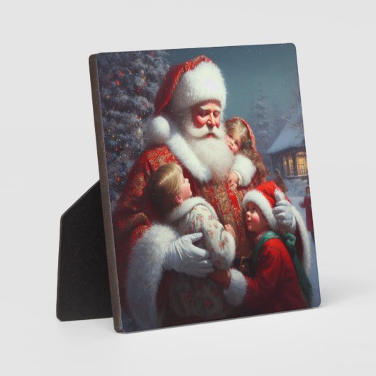 クリスマスサンタと子ども4 フォトプラーク (正面)