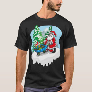 クリスマスサンタと彼のギフトワゴン Tシャツ