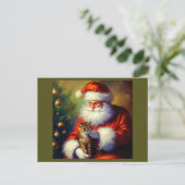 クリスマスサンタと猫1 シーズンポストカード (スタンド正面)