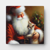 クリスマスサンタと猫3 フォトプラーク (正面)