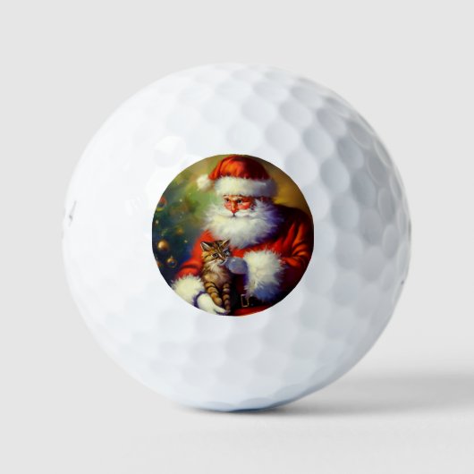 クリスマスサンタと猫(1) ゴルフボール (正面)