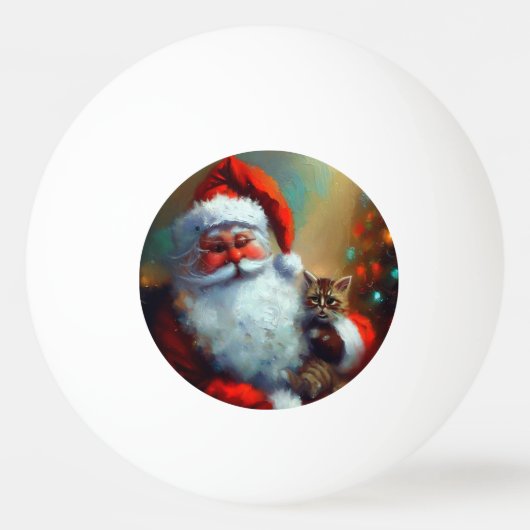 クリスマスサンタと猫(4) 卓球ボール (正面)