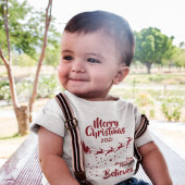 クリスマスサンタのそりのトナカイのホリデーファミリー ベビーTシャツ