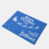 クリスマスサンタのそりのトナカイ休日 ドアマット (アングル)