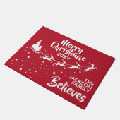 クリスマスサンタのそりのトナカイ休日 ドアマット (アングル)