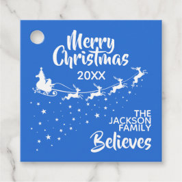 クリスマスサンタのそりのトナカイ休日 フェイバータグ